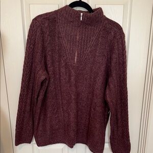 Croft & Barrow Women’s Burgundy Sweater 3/4 zip